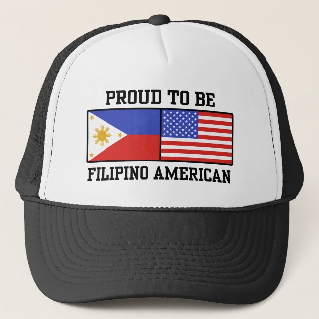 Gorra De Camionero Orgulloso filipino-americano (Anverso)