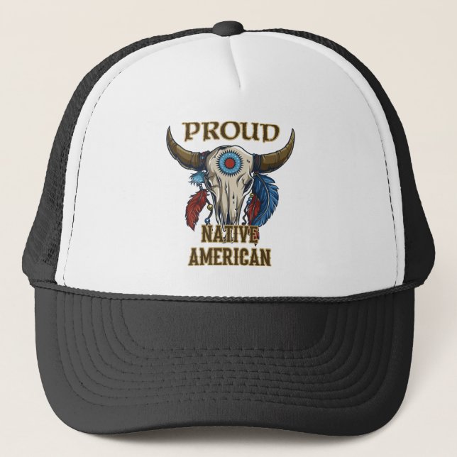 Gorra De Camionero Orgulloso nativo americano (Anverso)