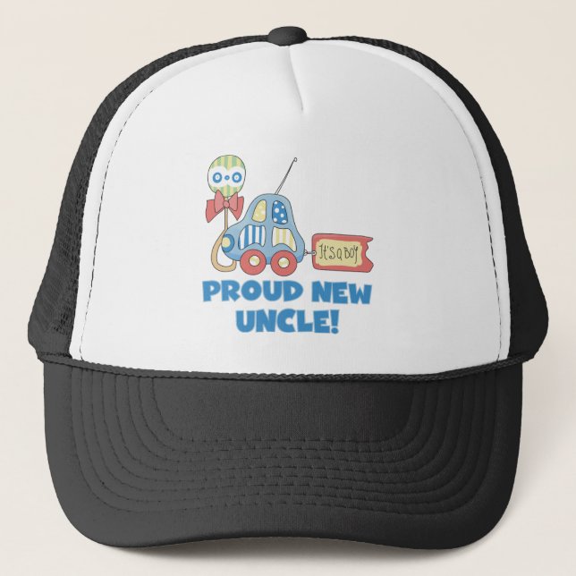 Gorra De Camionero Orgulloso nuevo tío es un chico camiseta y regalo (Anverso)