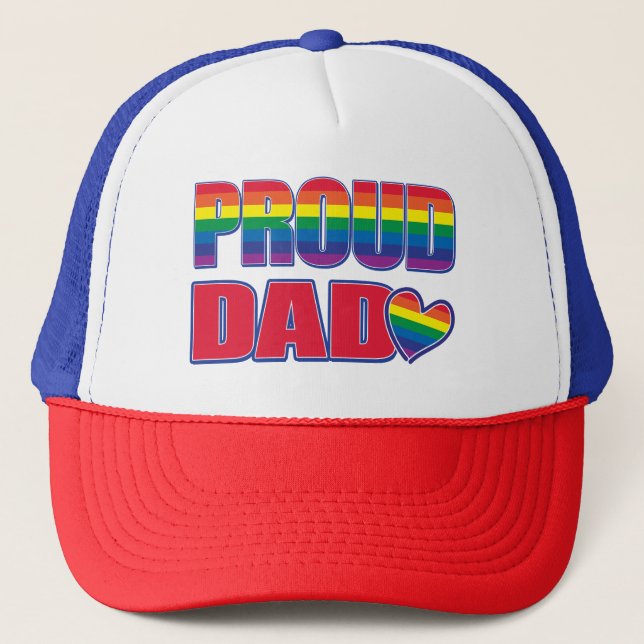 Gorra De Camionero Orgulloso Orgullo Gay de Papá (Anverso)
