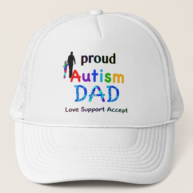 Gorra De Camionero Orgulloso padre del autismo (Anverso)