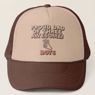 Gorra De Camionero Orgulloso Papá De Tres Impresionantes Muchachos.