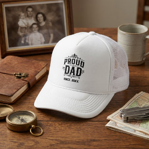 Gorra De Camionero Orgulloso Papá Desde Año Personalizado Nuevo Papá