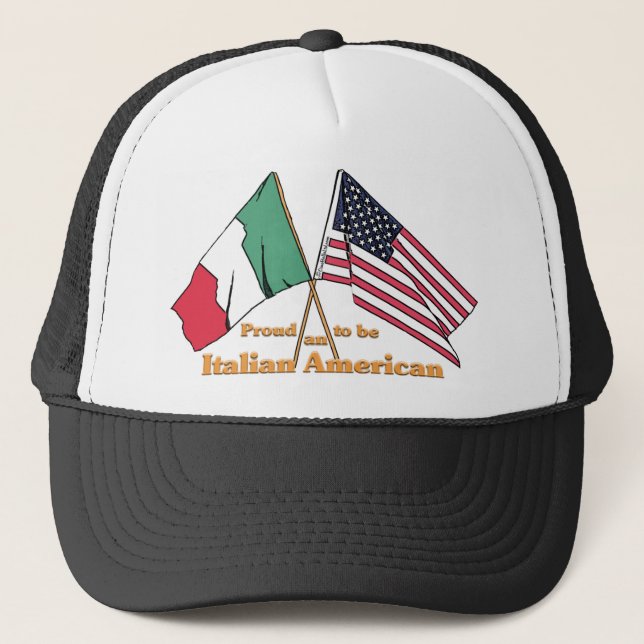 Gorra De Camionero Orgulloso ser un americano italiano (Anverso)