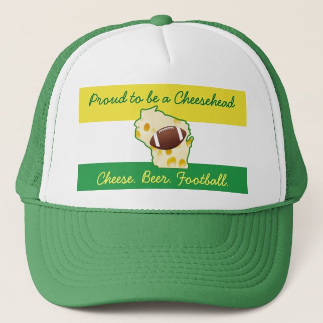 Gorra De Camionero Orgulloso ser un humor de Cheesehead Wisconsin (Anverso)