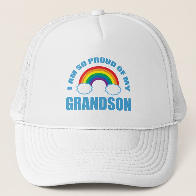 Gorra De Camionero Orgullosos de mis abuelos arcoiris nietos (Anverso)