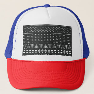 Gorra De Camionero Origen étnico tribal: patrón blanco negro.