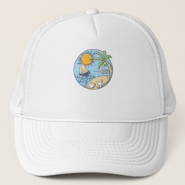 Gorra De Camionero Ornamento de verano (Anverso)