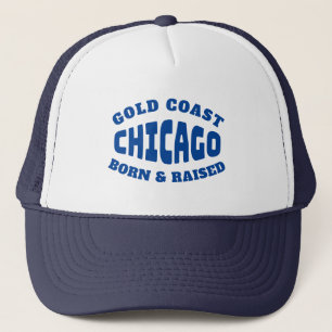 Gorra De Camionero Oro Coast Chicago Nacido y criado