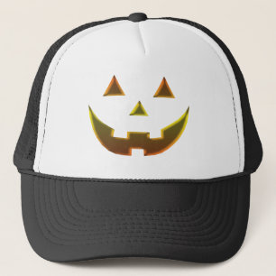 Gorra De Camionero Oro de Halloween Jack o cara de calabaza de linter