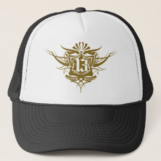 Gorra De Camionero Oro gótico del número de tatuaje 13