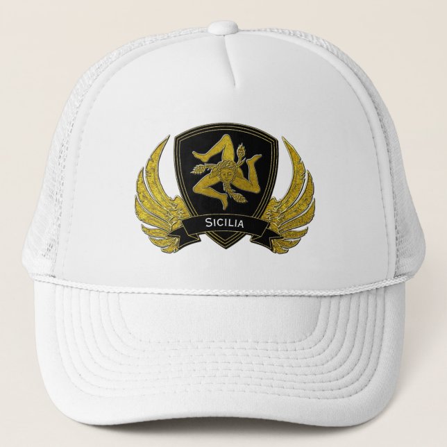 Gorra De Camionero Oro negro siciliano de Trinacria (Anverso)