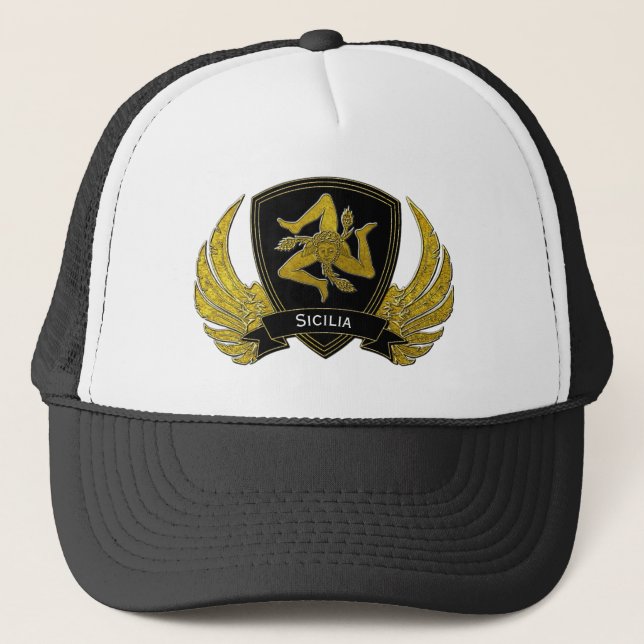 Gorra De Camionero Oro negro siciliano de Trinacria (Anverso)