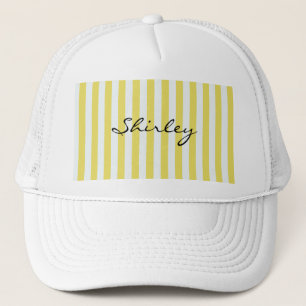 Gorra De Camionero Oro pálido y franjas blancas por Shirley Taylor