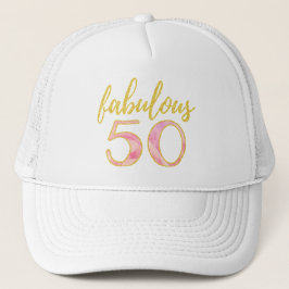 Gorra De Camionero Oro rosado del 50.o cumpleaños fabuloso