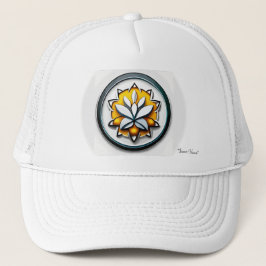Gorra De Camionero Orquídea metálica: Extravagancia rosa y amarilla