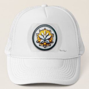 Gorra De Camionero Orquídea metálica: Extravagancia rosa y amarilla