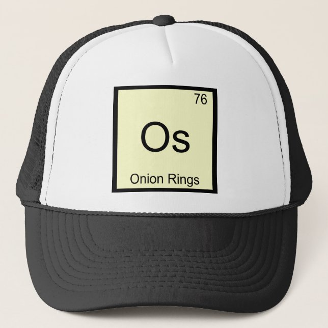 Gorra De Camionero Os - Aros de Cebolla Símbolo de Elemento de Químic (Anverso)