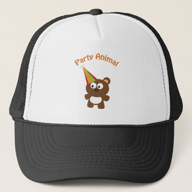 Gorra De Camionero oso animal fiesta (Anverso)