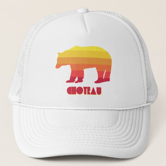Gorra De Camionero Oso arcoiris de Choteau Montana (Anverso)