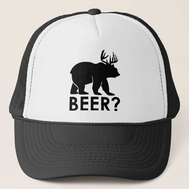 Gorra De Camionero ¿Oso + ciervo = cerveza? (Anverso)