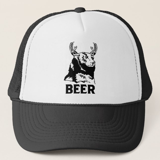 Gorra De Camionero Oso + Ciervos = cerveza (Anverso)