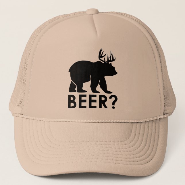 Gorra De Camionero Oso + ¿Ciervos = cerveza? gorra del camionero (Anverso)