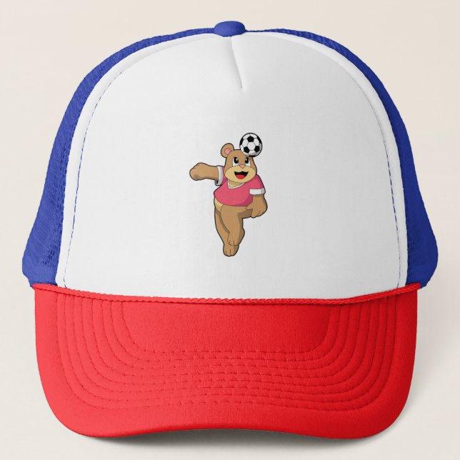 Gorra De Camionero Oso como jugador de fútbol con Soccer.PNG (Anverso)