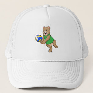 Gorra De Camionero Oso como jugador de voleibol con voleibol