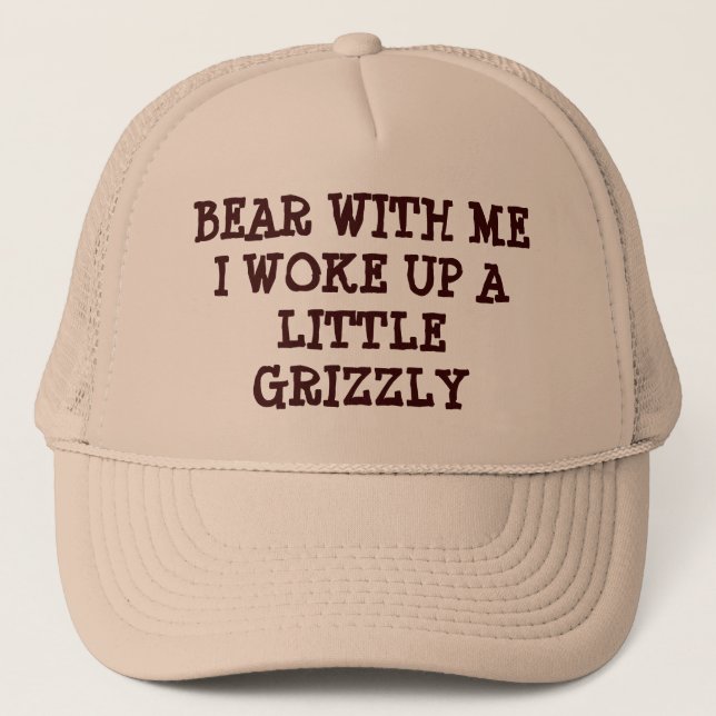 Gorra De Camionero Oso conmigo desperté el grisáceo (Anverso)