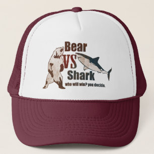 Gorra De Camionero Oso contra tiburón. ¿Quién ganará? usted decid