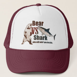 Gorra De Camionero Oso contra tiburón. ¿Quién ganará? usted decide