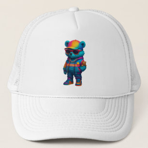Gorra De Camionero Oso de hip hop colorido