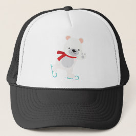 Gorra De Camionero Oso de invierno de patinaje sobre hielo