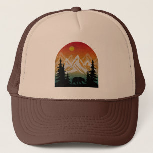 Gorra De Camionero Oso de la naturaleza vintage