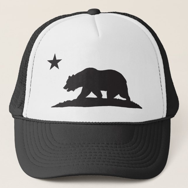 Gorra De Camionero Oso de la república de California - negro (Anverso)