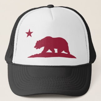 Gorra De Camionero Oso de la república de California - rojo