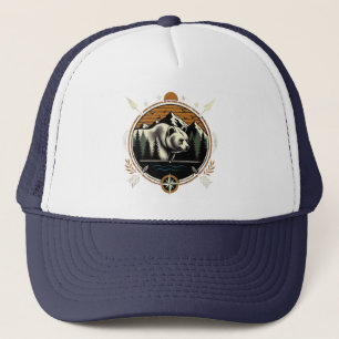 Gorra De Camionero Oso de montaña rústico y vintage al aire libre