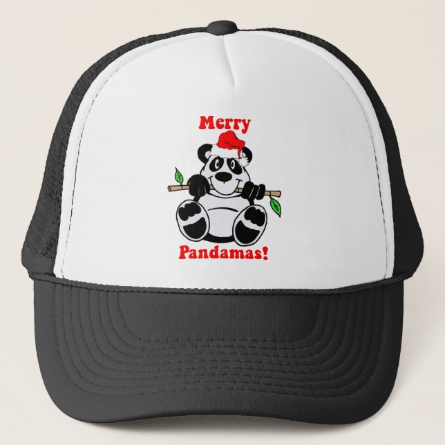 Gorra De Camionero Oso de panda divertido del navidad (Anverso)