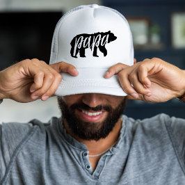 Gorra De Camionero Oso de Papa negro y blanco