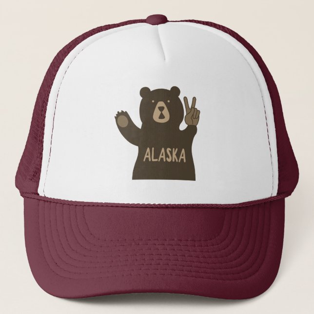 Gorra De Camionero Oso de paz de Alaska (Anverso)