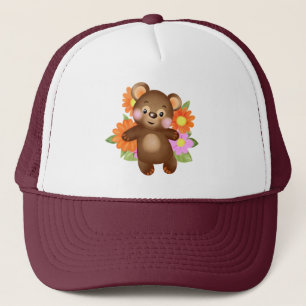 Gorra De Camionero Oso de peluche con flores