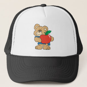 Gorra De Camionero Oso de peluche de manzana de días escolares