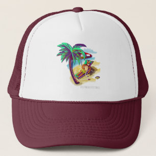 Gorra De Camionero Oso de verano relajante en la playa tropical