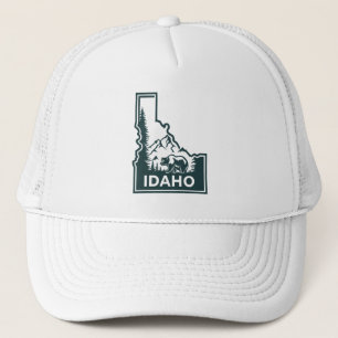 Gorra De Camionero Oso del mapa de Idaho