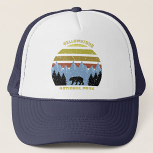 Gorra De Camionero Oso del Parque Nacional Retro Yellowstone Vintage