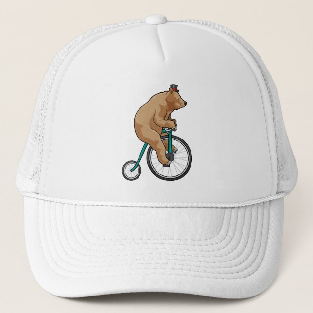 Gorra De Camionero Oso en circo con bicicleta (Anverso)