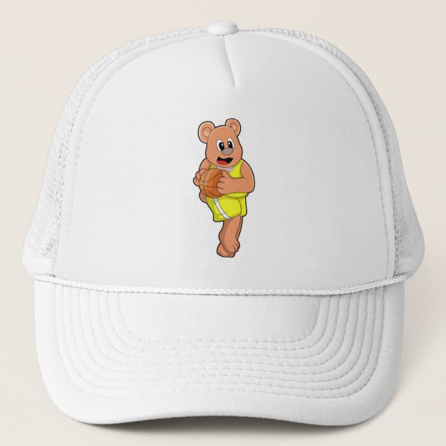 Gorra De Camionero Oso en el baloncesto (Anverso)