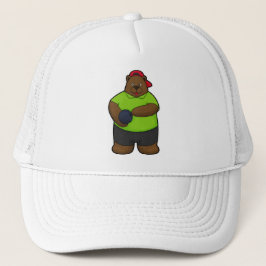 Gorra De Camionero Oso en el Bowling con bolas