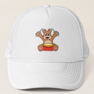Gorra De Camionero Oso en la música con tambor